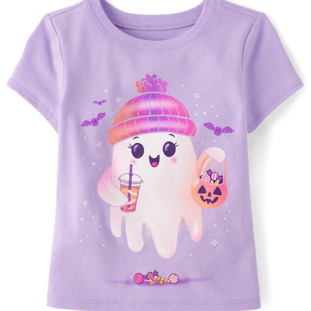 XXL The Children's Place Purple Ghost Tee Girls Graphic Tee